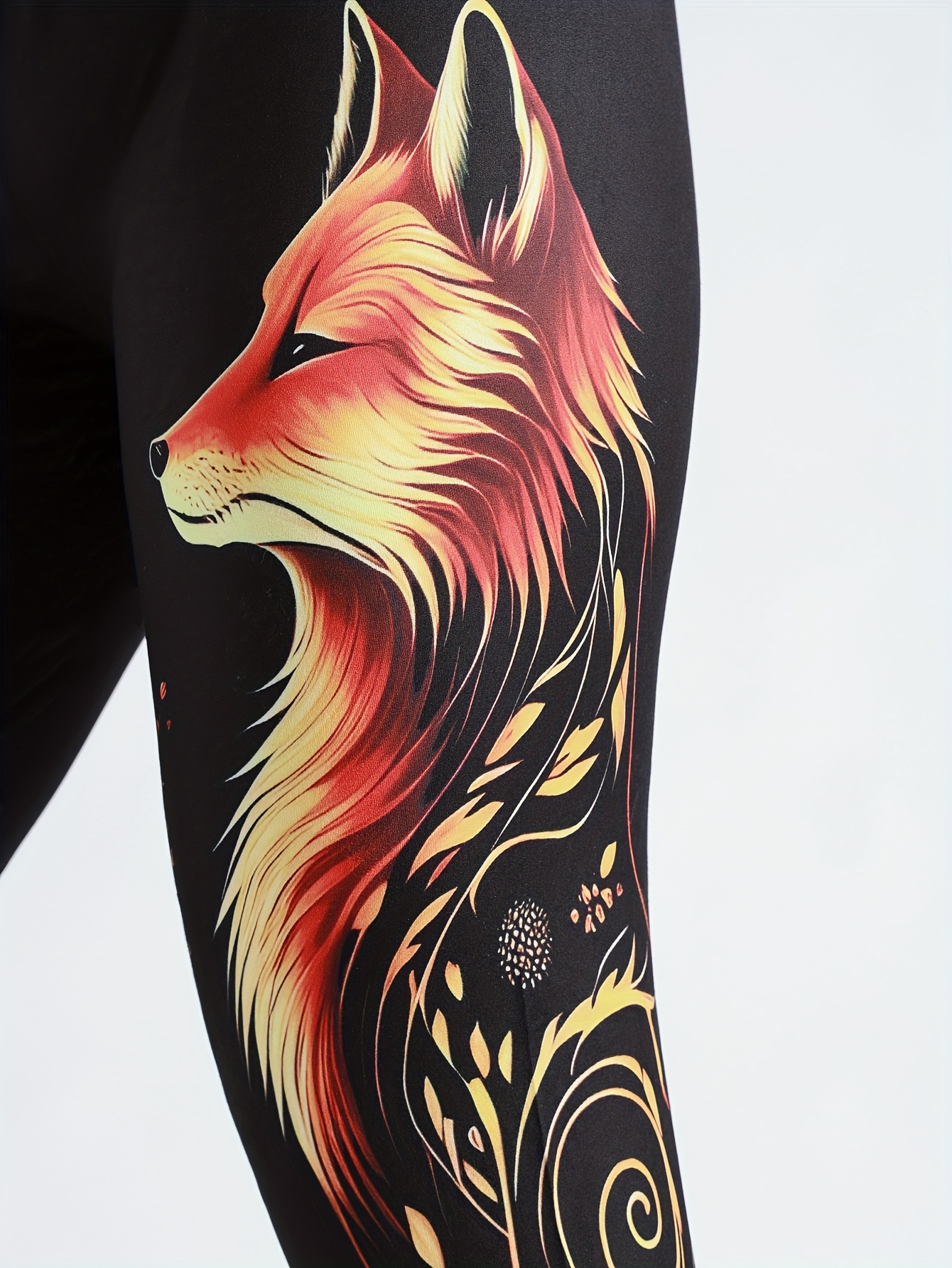 Animal estampado feminino ostenta leggings, calça elástica, calça apertada casual e confortável