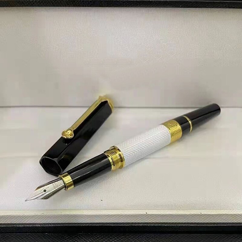 Pluma estilográfica de lujo para hombre y mujer, pluma de tinta de lujo MB, gran escritor, William Monte, metal, romero, blanc, sin caja, novedad de 2022: white-gold