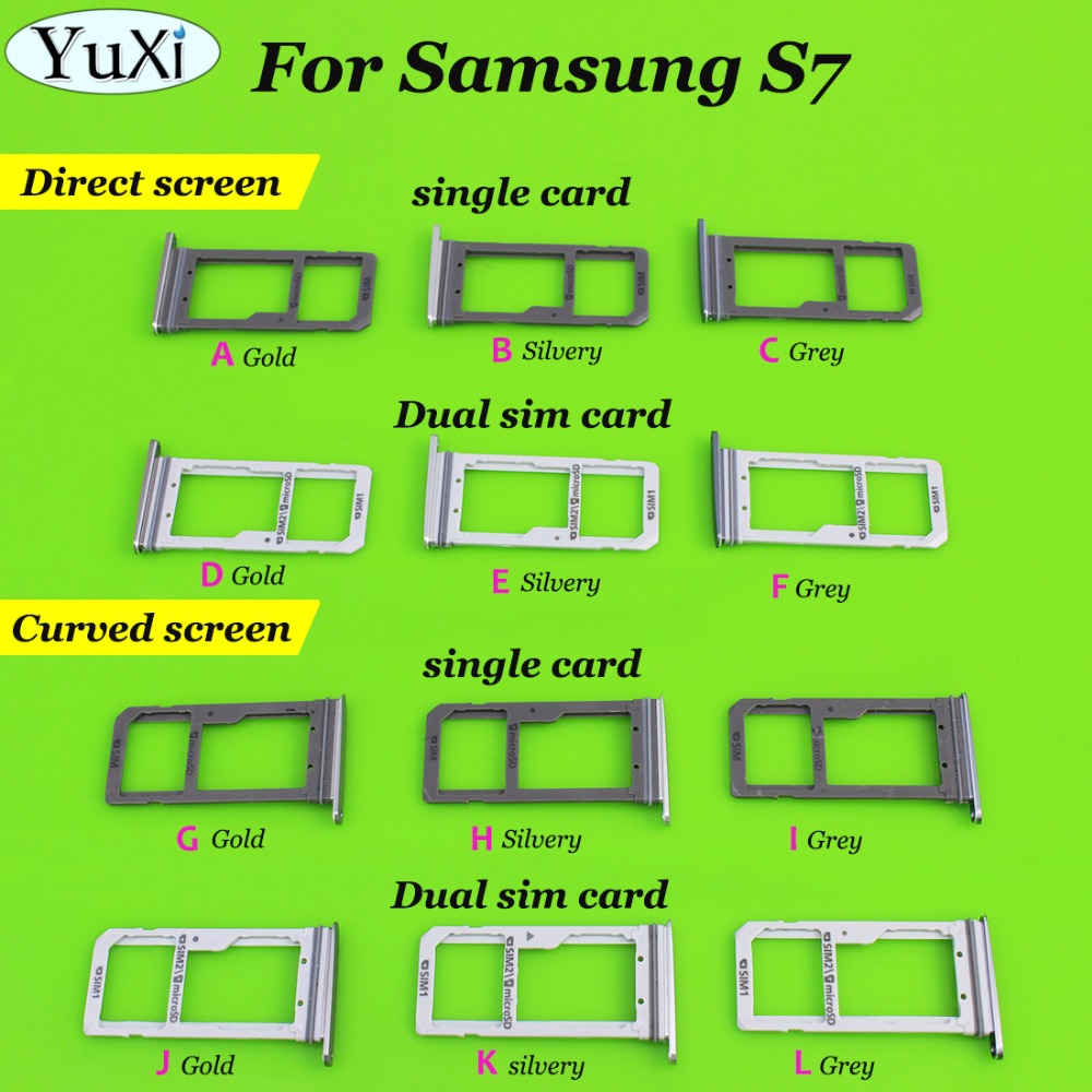 1 pz Single/Dual SIM e Micro SD Card Supporto Del Vassoio per Samsung Galaxy S7 Bordo G9350 Card Slot Reader Parte di Riparazione