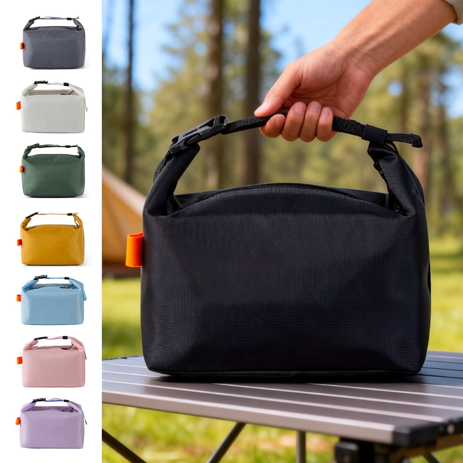 Große Tragbare Isolierte Kühltasche aus Aluminium mit Reißverschluss für Wärmeerhaltung, draussen-Camping, Reisen und Tägliche draussen-Ausstattung