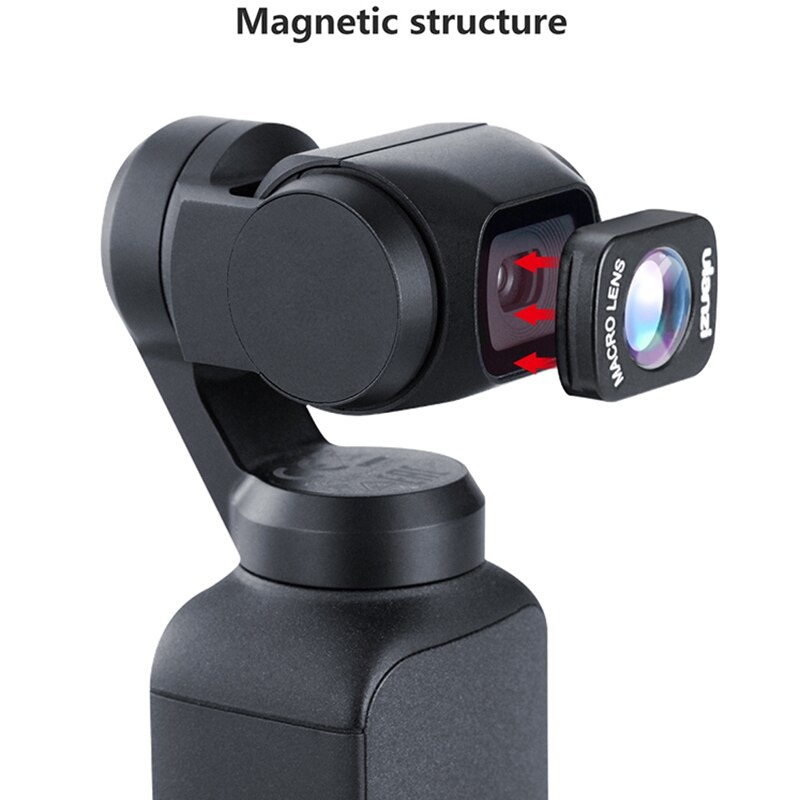 Ulanzi 1 Set Op-5 Op-6 Groothoek Macro Lens Voor Dji Osmo Pocket 10X Hd 4K Macro Lens Gimbal accessoires Netic Lenzen & 1Pcs