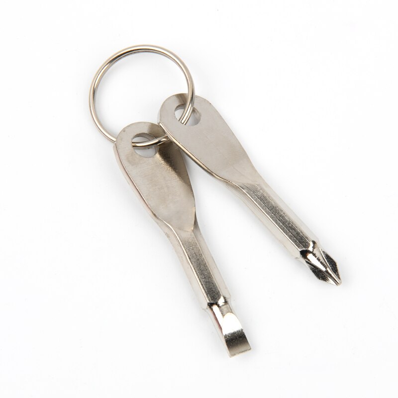 Portable Phillips Slotted Screwdriver Key Ring Keyring Hike Outdoor Multi Mini Pocket Repair Tool Gadget Camp Mini Screwdriver
