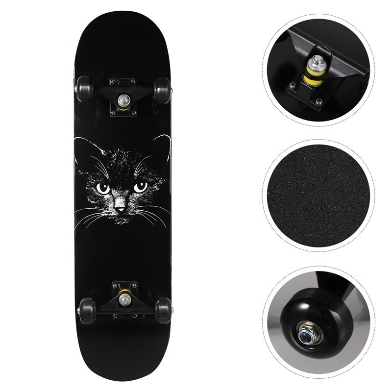 Complete Maple Wood Skateboard Longboard Decks Double Rocker Skateboard With Wheels for Teens Boys Girls Cool