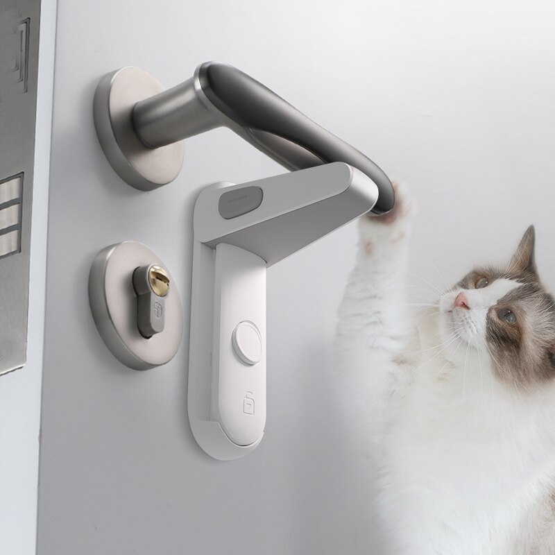 EUDEMON – serrure à levier de porte, serrure de poignée de porte à l'épreuve des bébés, serrure de bouton de porte à l'épreuve des enfants, facile à installer et à utiliser, adhésif VHB 3M