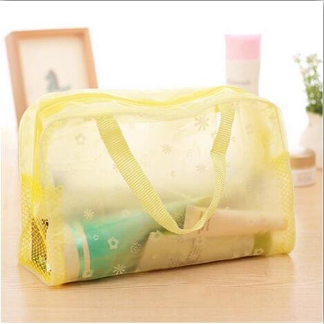 Waterdichte Droge Zakken Waterdichte Zwemmen Transparante Cosmetische Tas Wassen Bad Opbergtas Reizen Multifunctionele Handtassen: gele kleur