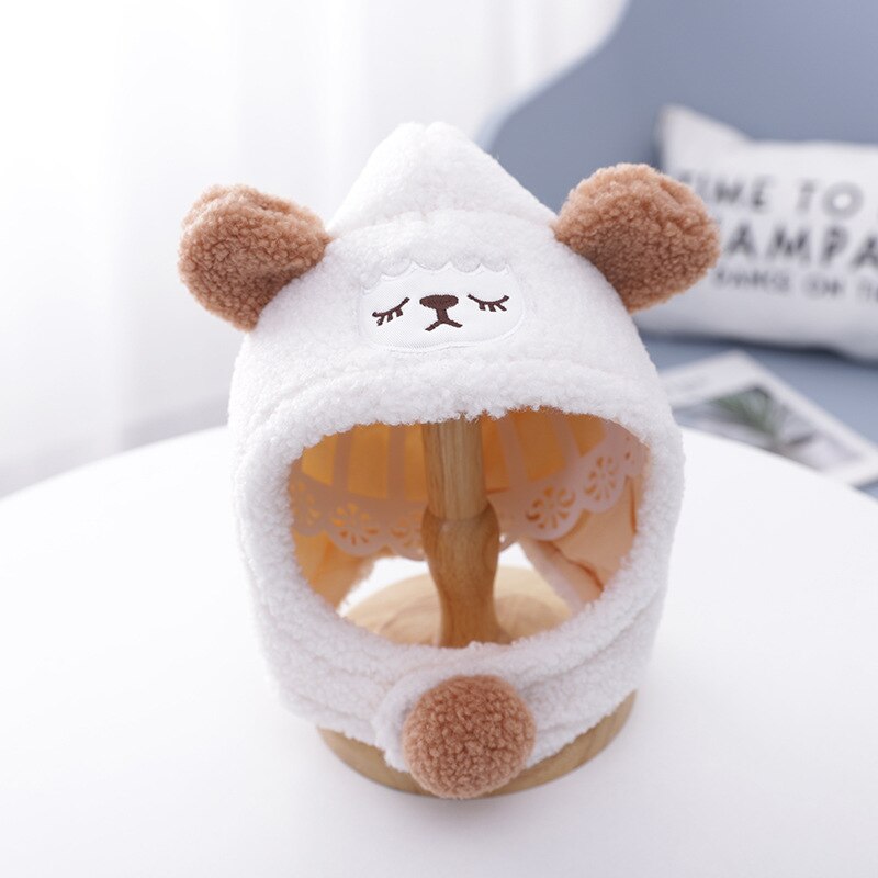 Winter cartoon baby muts set plus fluwelen baby capuchon muts jongens meisjes mutsen kinderen winddichte outdoor ski mutsen baby pluche muts: A3