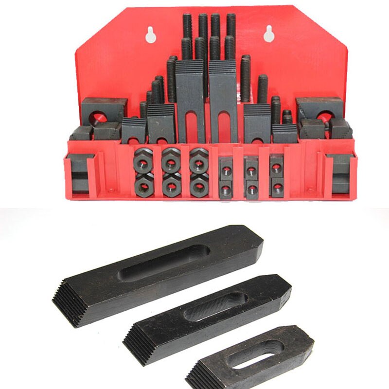 M10 Milling Machine Combination Platen Mold Parts 58PCS/Set Milling Machine Pressure Plate Universal Clamp Group Code Iron