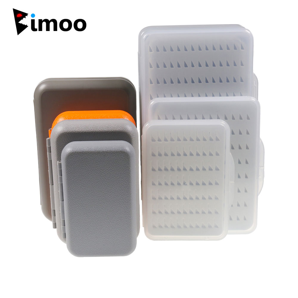 Bimoo Transparent Ultra-Thin Fishing Fly Box Midge Nymph Flies Trout Fishing Hook Lures Bait Storage Box Case Container Tackle