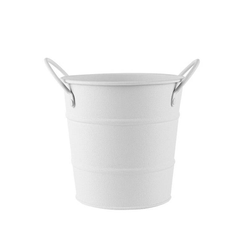 600ml Bar Ice Bucket Seafood Bucket Coffee Shop Mini Fries Binaural Snack Ice Bucket Fried Chicken Bucket Multi-function: White