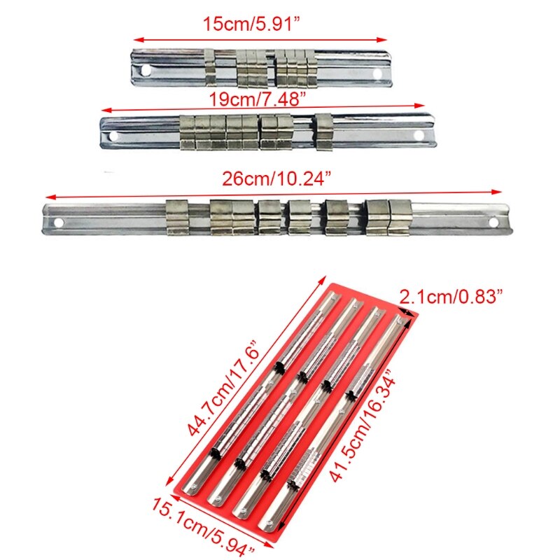 1/4 Inch 3/8 Inch 1/2 Inch Socket Rack Houder Snap Rail Tool Organizer Opslag 40JE