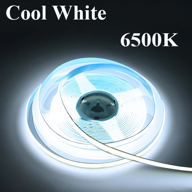 12V 24V COB Flexible Tape Diode LED Strip Lights 320LEDs/M 12V 0.5m 1m 2m 3m 4m 5m RA90 Not Waterproof Nature White Warm White: Emitting Color8 / 6-10W / 1m