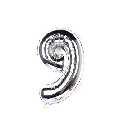 32inch Number foil balloons blanco gold silver big ballon number 1 2 3 4 5 6 7 8 9 0 optional age birthday party: silver9