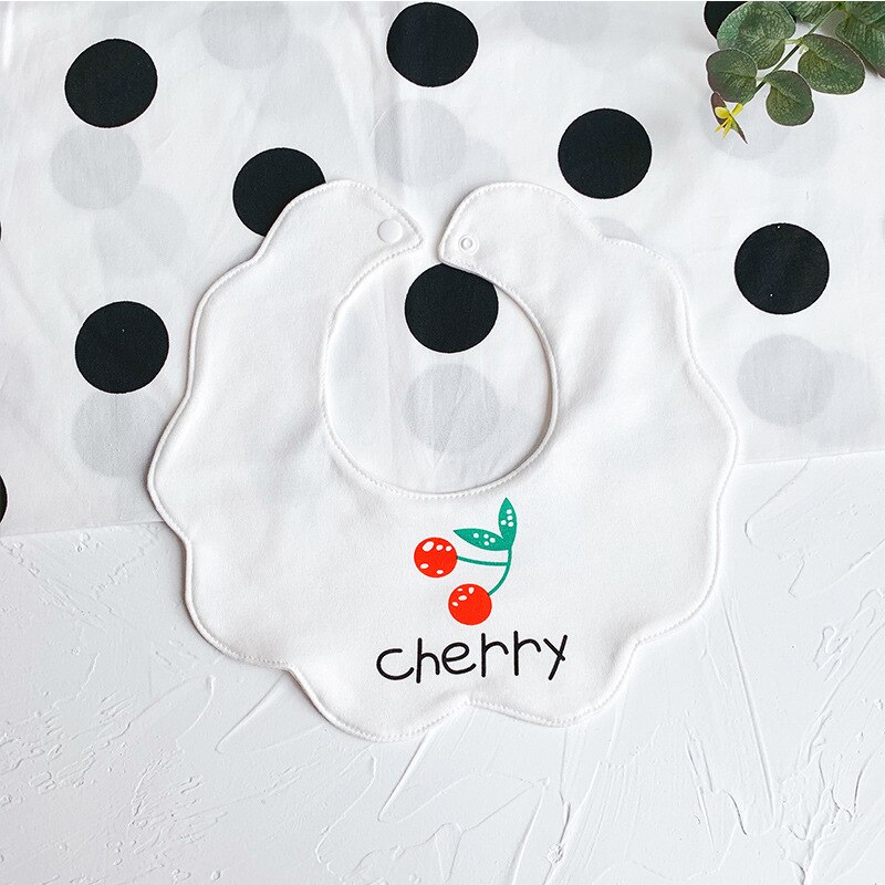Mignon dessin animé bébé bavoirs coton imperméable à l'eau baver Burp chiffons pour -nés bord ondulé doux produits pour enfants