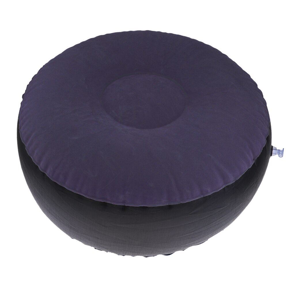 Oppustelig rund skammel puff haven lounge luftstol til soveværelse seng: Mørkeblå