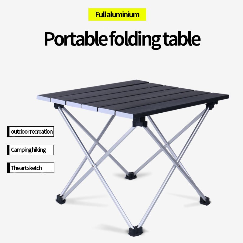 Udendørs aluminium bærbart ultra let foldbart picnicbord sammenfoldeligt udendørs spisebord familiefest picnic grillbilbord
