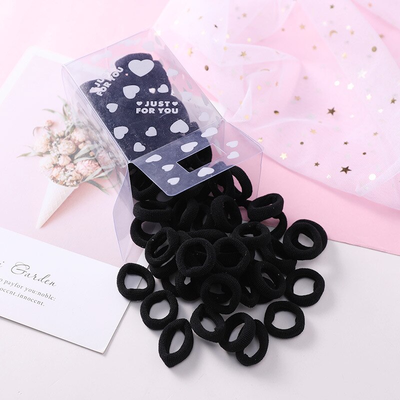 50 pçs/set bonito menina do bebê amor encaixotado dos desenhos animados não ferir o anel de cabelo cabeça corda do cabelo do bebê corda de borracha acessórios de cabelo: 6