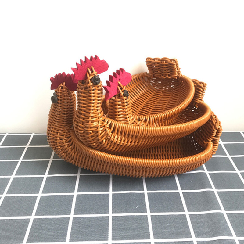 Simulated Animal Imitation Rattan Woven Storage Basket Household Storage Decoration Decoration Fruit Toy Basket Handmade Crafts