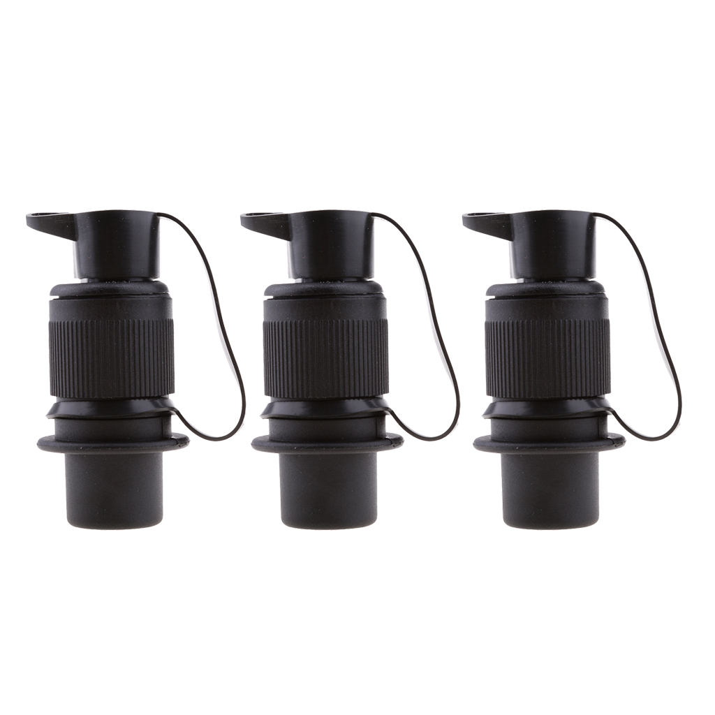 3 X Black IP68 Waterproof 3 Pins Electrical Cable Connector Plug Socket 12V