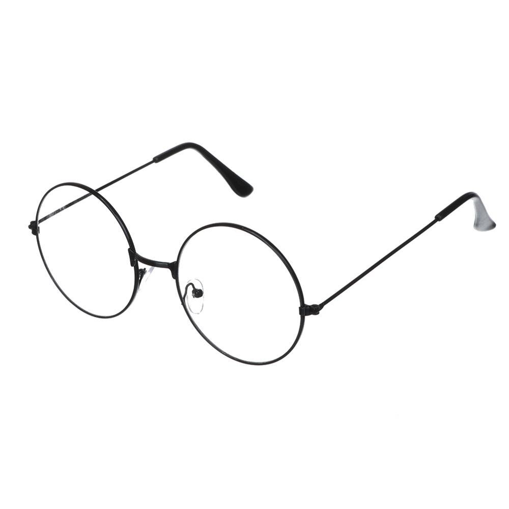 Nova moda simples unisex metal vintage retro óculos redondos quadro óculos de visão cuidados óculos dropshipping: Black