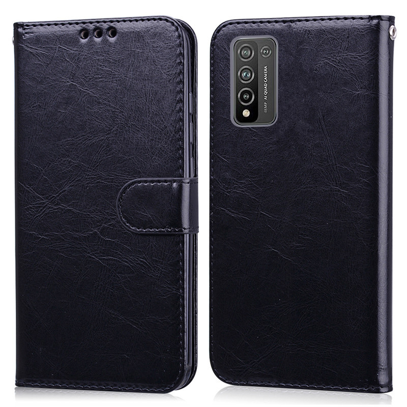 For Honor 10X Lite Case Phone Cover flip leather wallet Case for Huawei Honor 10X Lite Case Fundas Honor10X Lite 10XLite Cases: Black