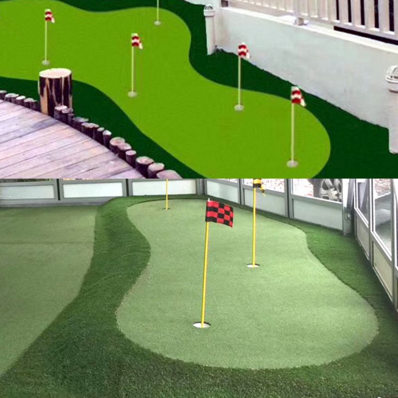 Rutet træningstræning med grønne nylon golfflag med indsat rør 24bd
