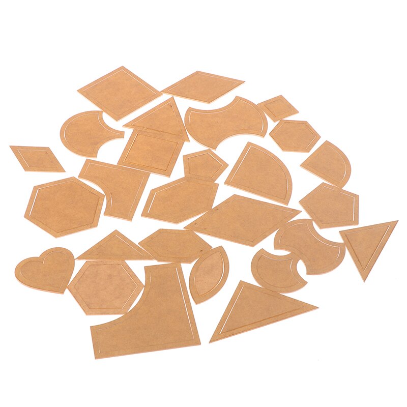 54pcs/set Transparent Acrylic Quilting Templates Sewing Stencils Craft Patchwork Ruler Handmade DIY Sewing Styling Tool