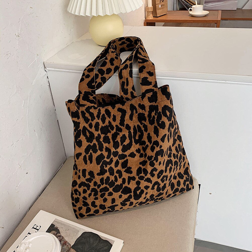 2020 novo inverno grande saco de veludo das mulheres bolsa de ombro leopardo padrão zebra bolsa feminina grande capacidade quente macio tote bags: Leopard