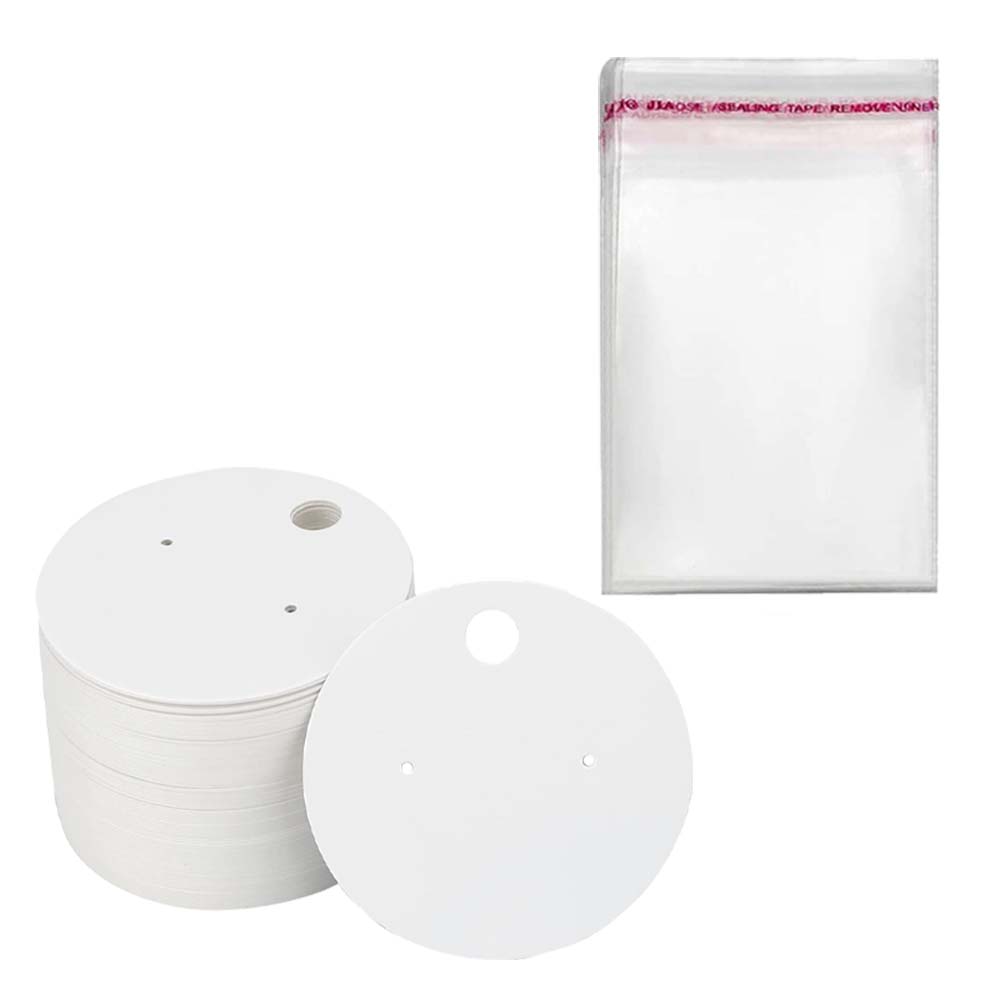 Tarjetero de cartón para pendientes, bolsa de cartón para embalaje de joyería, manualidades, fabricación de pequeñas empresas, lote de 100 unidades