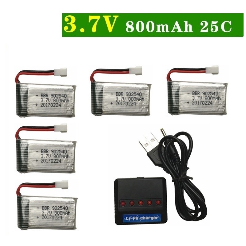 3.7V 800mAh lipo Battery and Charger for SYMA X5 X5C X5HW X5SW M68 For RC Camera Droens Qaudcopter Spare 902540 Battery Parts