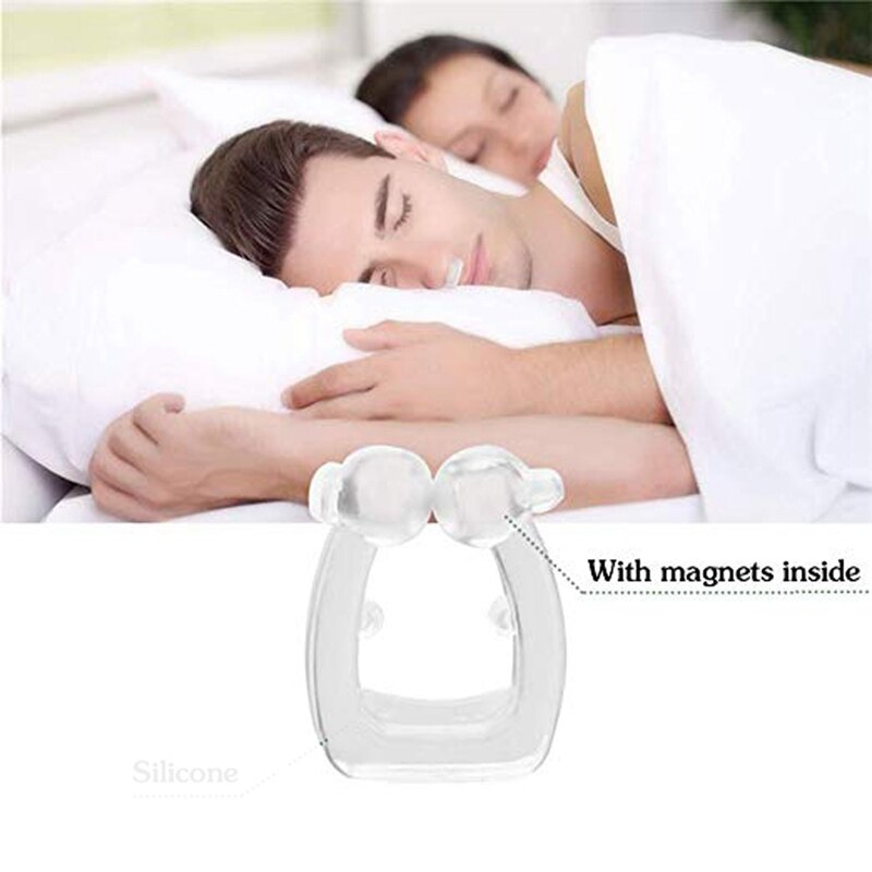 Magnetische Anti Snurken Neus Ademen Snore Stopper Antisnoring Apparaat Silicone Nose Clip Sleep Noise Guard Slapen Aid Apneu