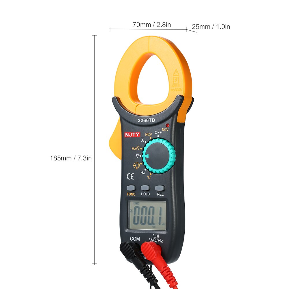 Njty 4000 Telt Digitale Stroomtang Auto Range Multimeter Met Ncv Test Ac/Dc Spanning Stroom Lcd Diaplay Handheld multimeter