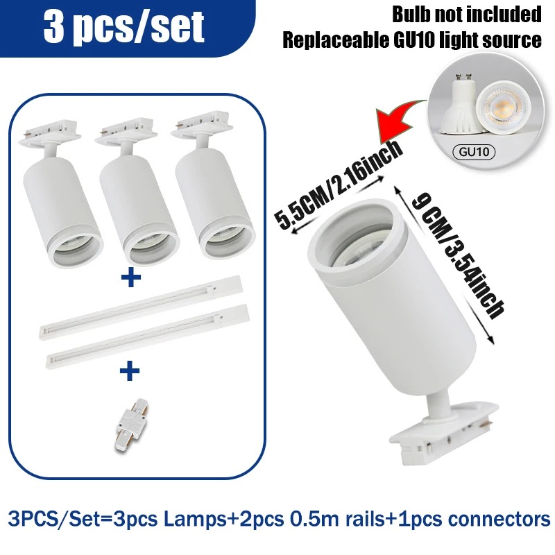 Rumindretning  gu10 -skinne led-lampe til husholdningsapparater køkkenspotlight tøjbutik skinnesæt loftspotlights