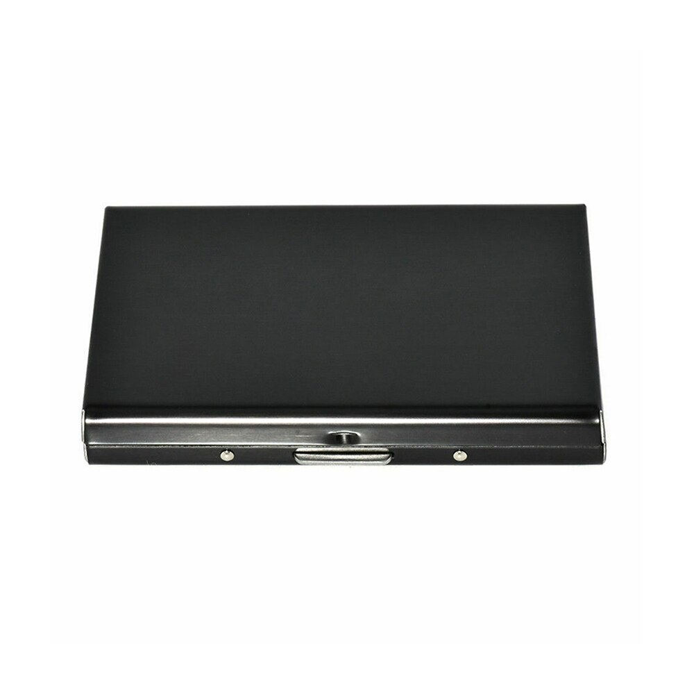 1 PC Stainless Steel Credit Card Holder Slim Blocking Wallet Case Business Card Protection Holder Case: Black