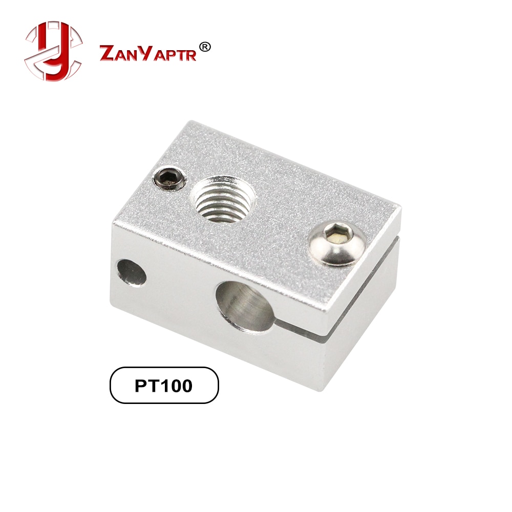 ZANYAPTR - 1Pcs Reprap 3D Printer Extruder V6 Aluminum Heater Block All-Metal Extruder For HotEnd 23x16x11.5mm Suit PT100