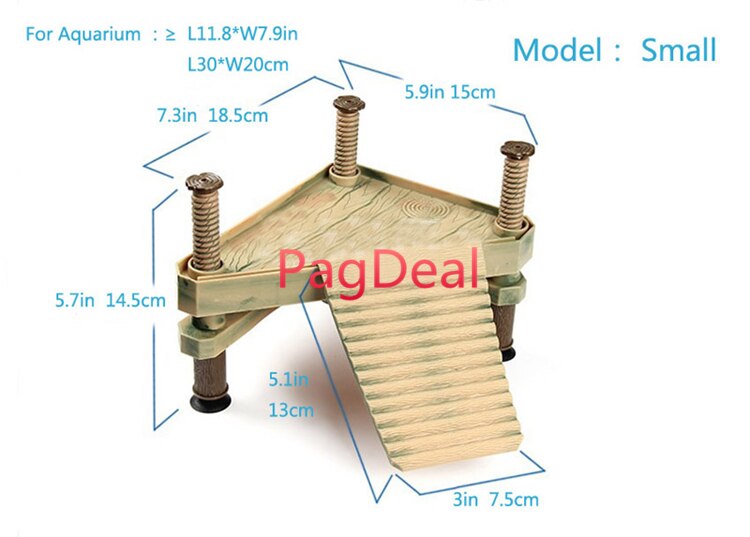 Turtle Pier Pet Ramp Platform Frog Newts Basking Two Sizes L18.5CM L29CM