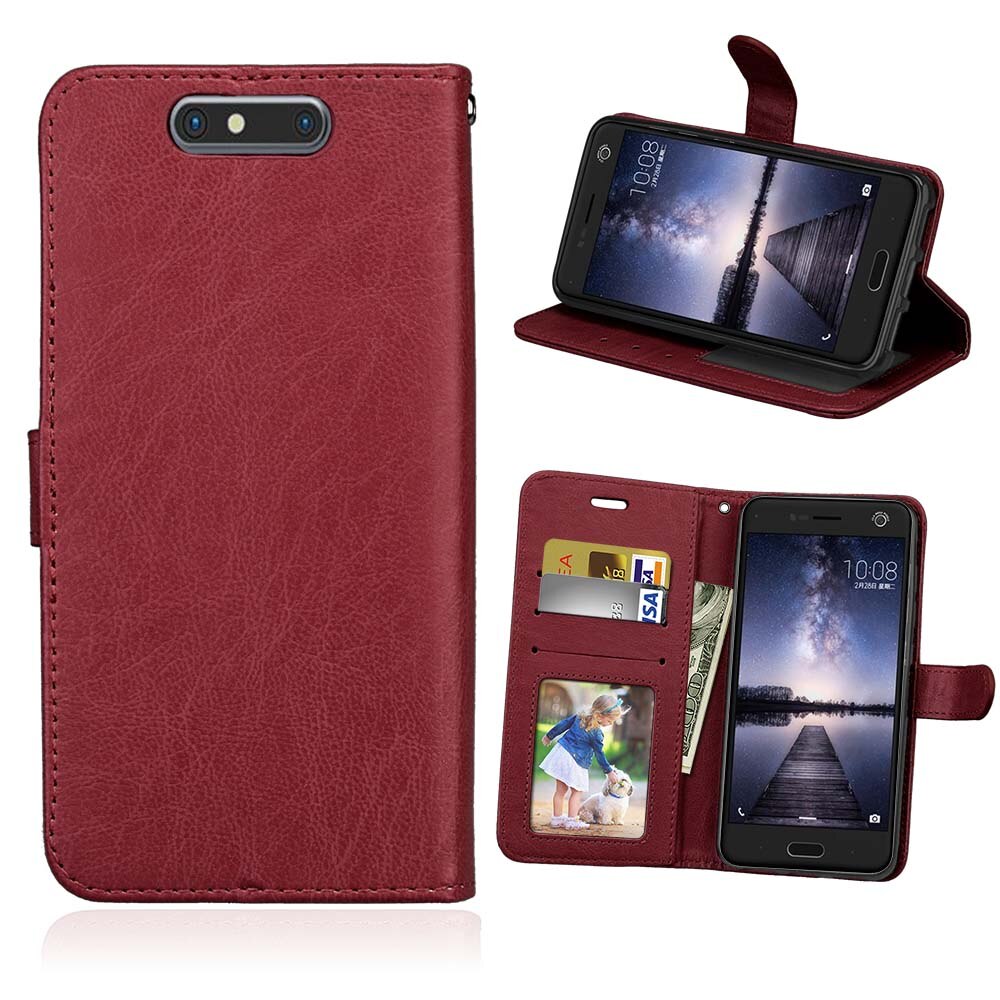 Hoesje voor zte blade  v8 leren portemonnee hoesje voor zte blade  v9 telefoontasje voor coque zte  v 8 bv0800 hoesje beschermende siliconen huid capa: Voor zte blade  v8 / Bruin