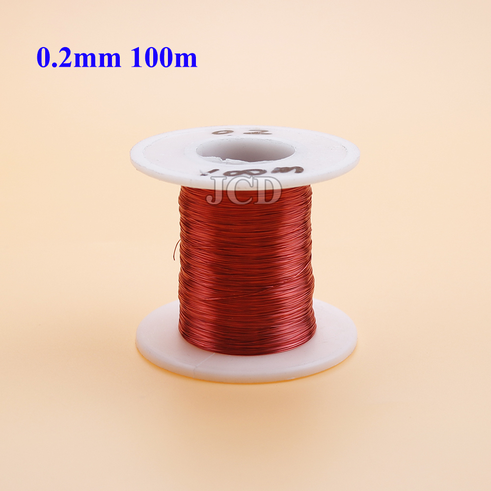 10m/50m/100m enameled copper wire enameled wire electromagnetic coil winding wire manufacturing electromagnet copper wire: WHITE