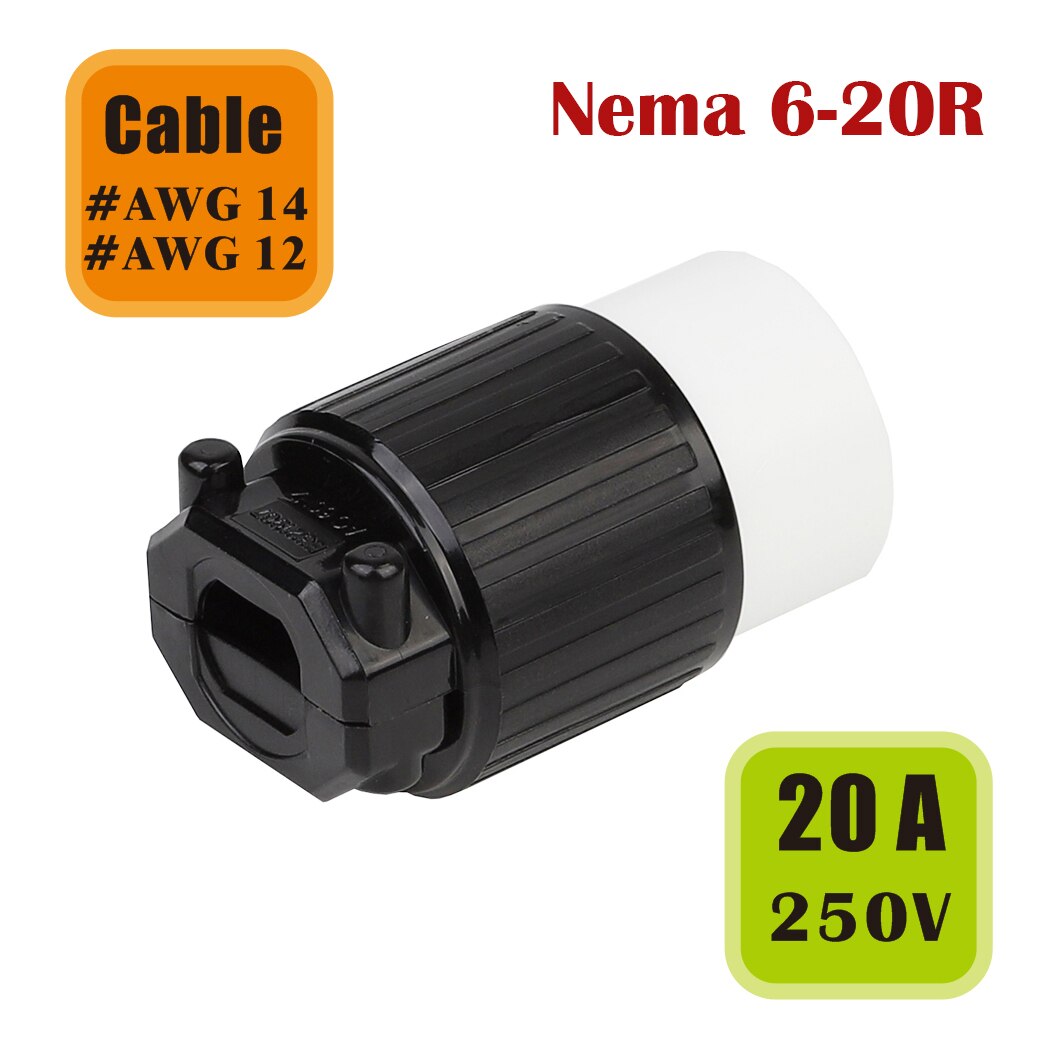 NEMA 6-20R zelftappende bedrading, NEMA VS Anti-fall 6-20R Vrouwelijke Plug Industriële Connector Direct Converter