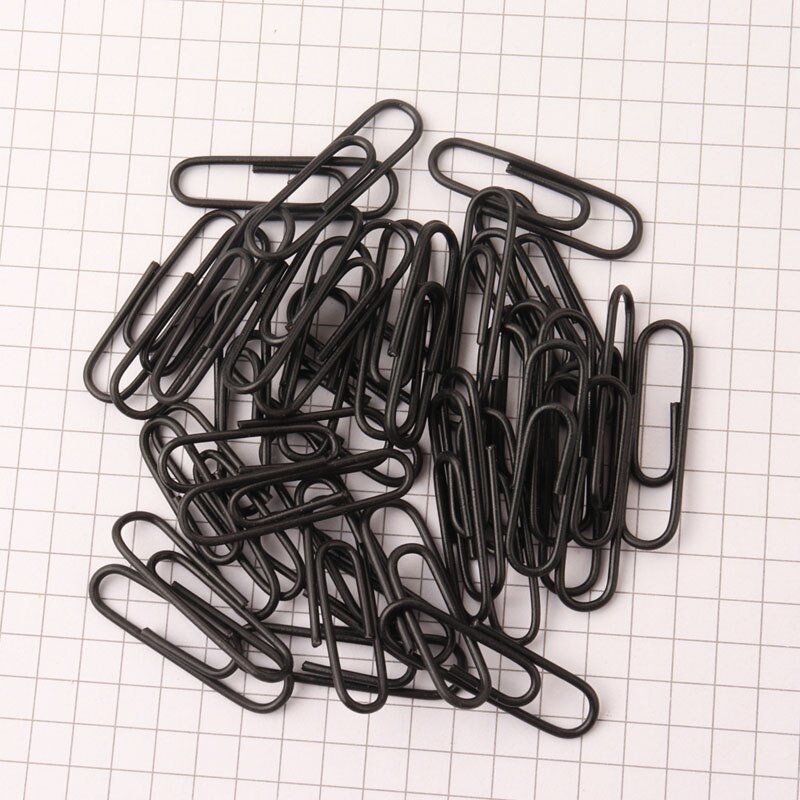 100 Pcs Universele Pin Paperclip 28 Mm Kleur Gecoat Plastic Paperclip Vernikkeld Paperclip Paperclip: Black