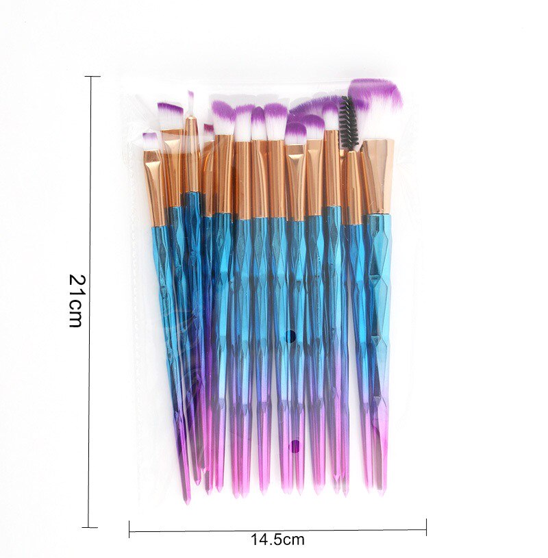 Makeup Brushes Set Face Foundation Brush Eye Eyeshadow Fan Lip Eyebrow Eyeliner Eyelash Crystal Make Up Brush Kit