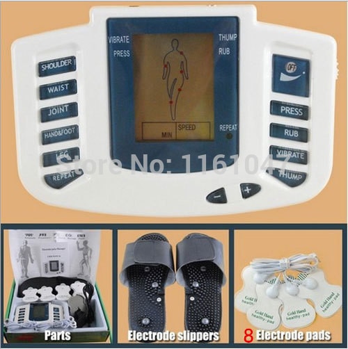 JR-309 Rheonome Full Body Relax Muscle Therapy Massager, pulse Tientallen Acupunctuur Met Therapie Slipper + 8 Pads