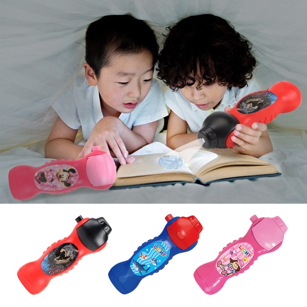 Drôle enfants bande dessinée lampe Projection lampe de poche jouets éducatifs Puzzle heure du coucher jouets amusants projecteur voir les Images lampe de Projection