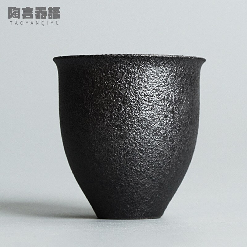 100ml Japanese-style kiln becomes coarse pottery tea cup handmade pottery large tall master cup tea cup: C