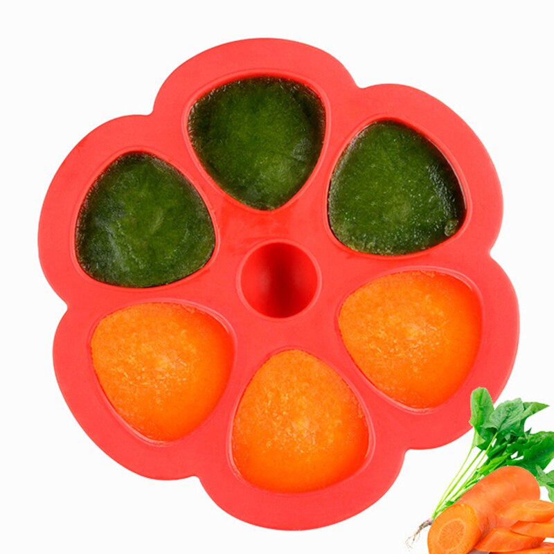 Baby Food Container Silicone Baby Flower Plaid Fruit Breast Milk Storage Box Baby Food Supplement Tray For Food
