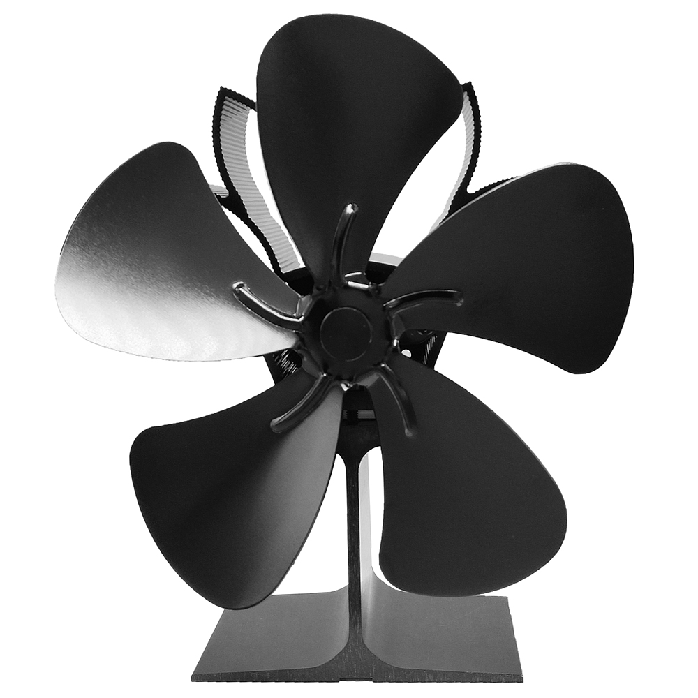 Stille hjemmebrændeblæser varmedrevet brændeovn top pejs varmedrevet komfurventilator brændeblæser 5 blade pejsventilator