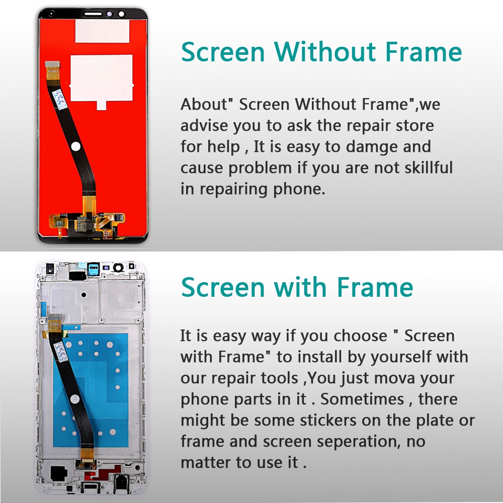 Huawei Honor 7X LCD Display BND-L21 BND-L22 BND-L24 Touch Screen 5.93 inch Digitizer Assembly Frame with Free glass film Tools