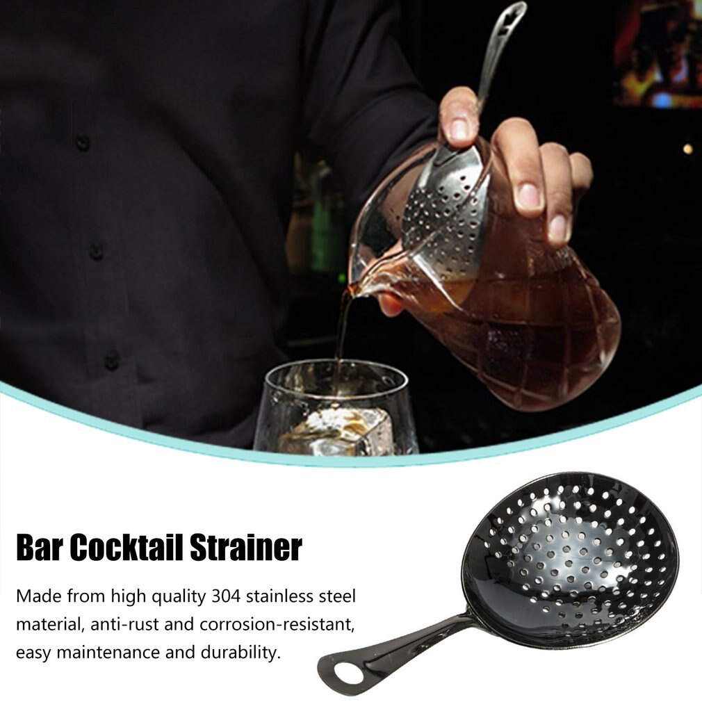 Cocktail Strainer 304 Stainless Steel Julep Strainer Bartender Cocktail Shaker Wine Ice Strainer Bar Percolator Mixed Barware