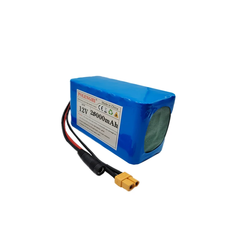 100% prawdziwy akumulator litowy o dużej pojemności 12 V 28000 mAh 3S7P 18650 z wbudowaną inteligentną ładowarką BMS 12,6 V 2A