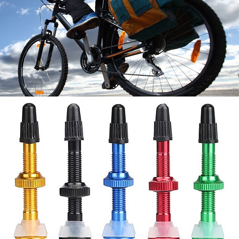 Bicicleta 1 conjunto de 40/60mm válvula para estrada mtb bicicleta sem câmara pneus liga haste selante sem câmara bocal vácuo compatível