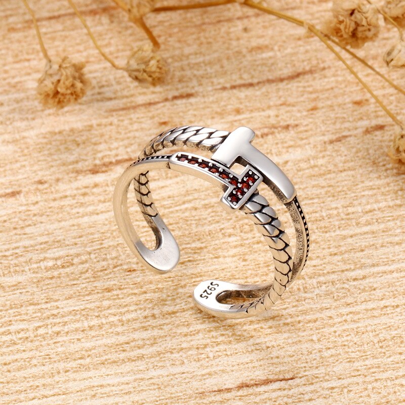 Silber 925 Schmuck Ring Ornamente Gedenk Einstellbare Größe Bague Femme Hochzeit einstellen Zeigt Luxus Wieder